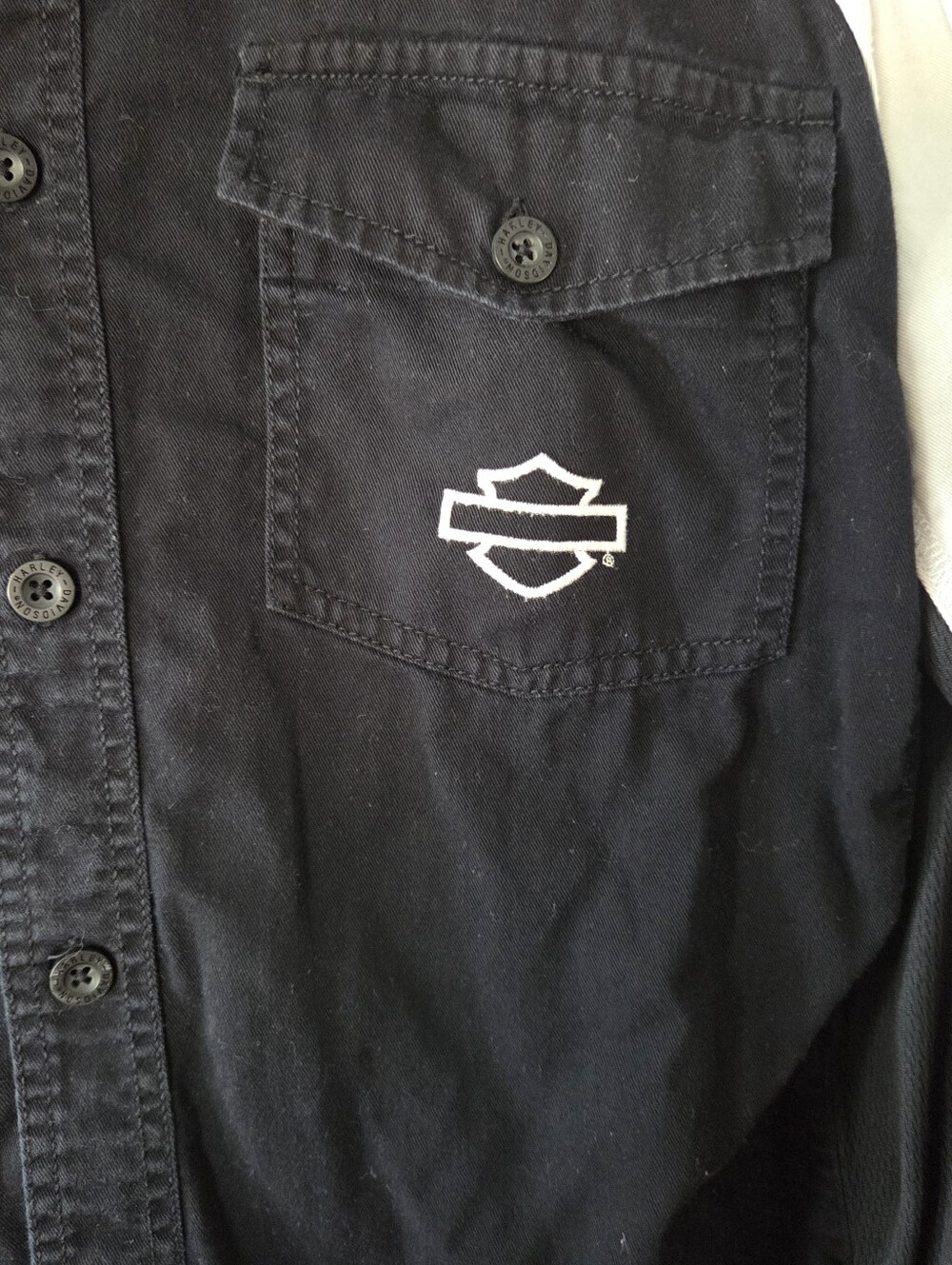 Harley-Davidson Black and White Short-Sleeve Button-Down Shirt XL - Picture 3 of 7